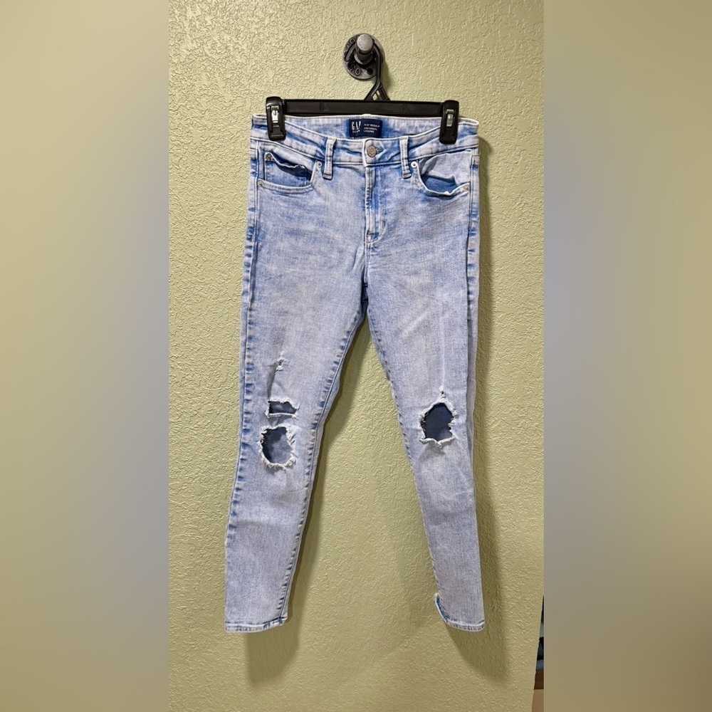 GAP Light Blue Distressed Skinny Jeans